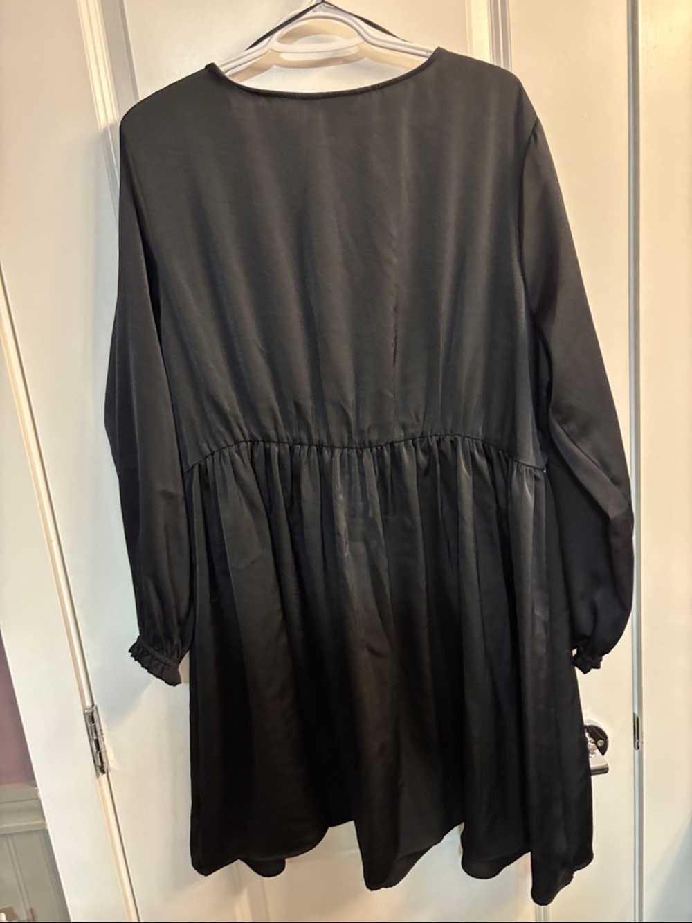 Joe Fresh Black V-Neck Long Sleeve Babydoll Tunic Dress - Picture 3 of 3